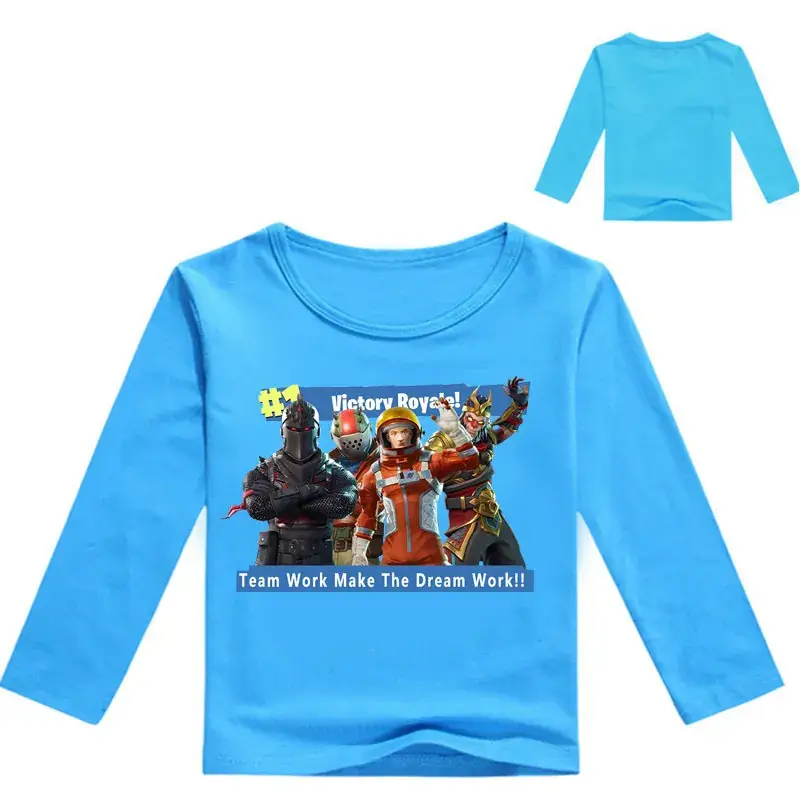 New Kids Cartoon Long Sleeve T-Shirt Blue White