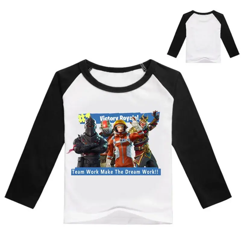 New Kids Cartoon Long Sleeve T-Shirt Blue White