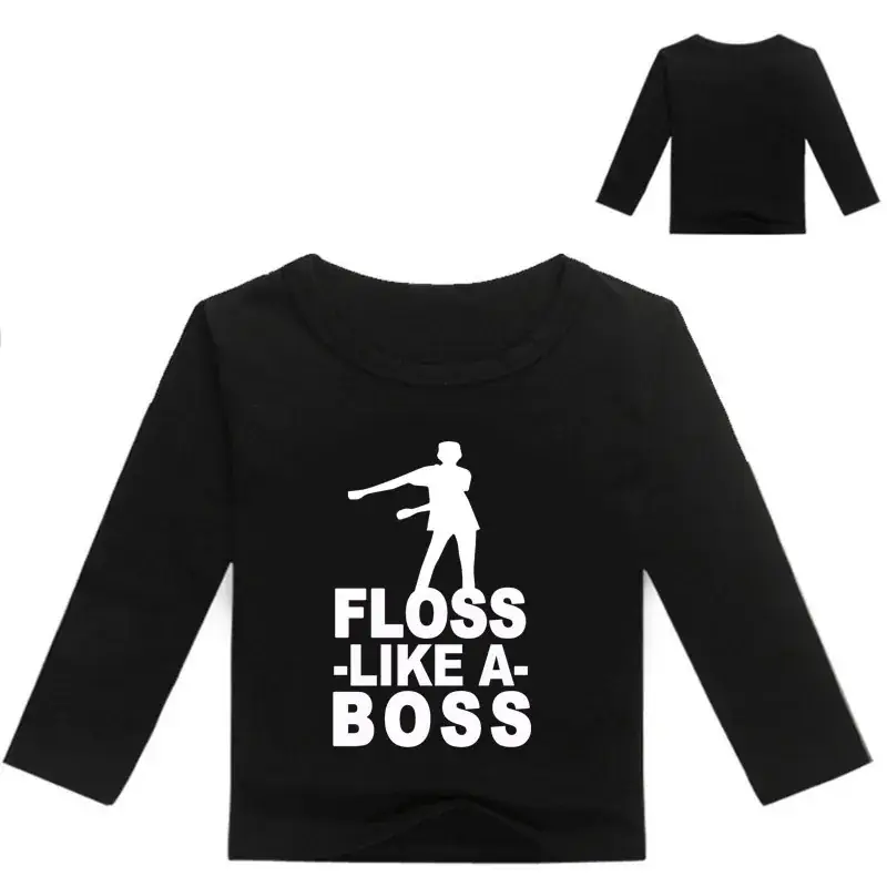 White Printed Long Sleeve T-Shirt for Kids with Graphic Design — feature 6