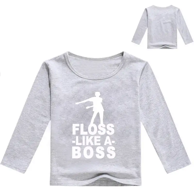White Printed Long Sleeve T-Shirt for Kids with Graphic Design — feature 7