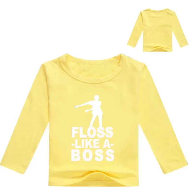 White Printed Long Sleeve T-Shirt for Kids with Graphic Design — feature 9