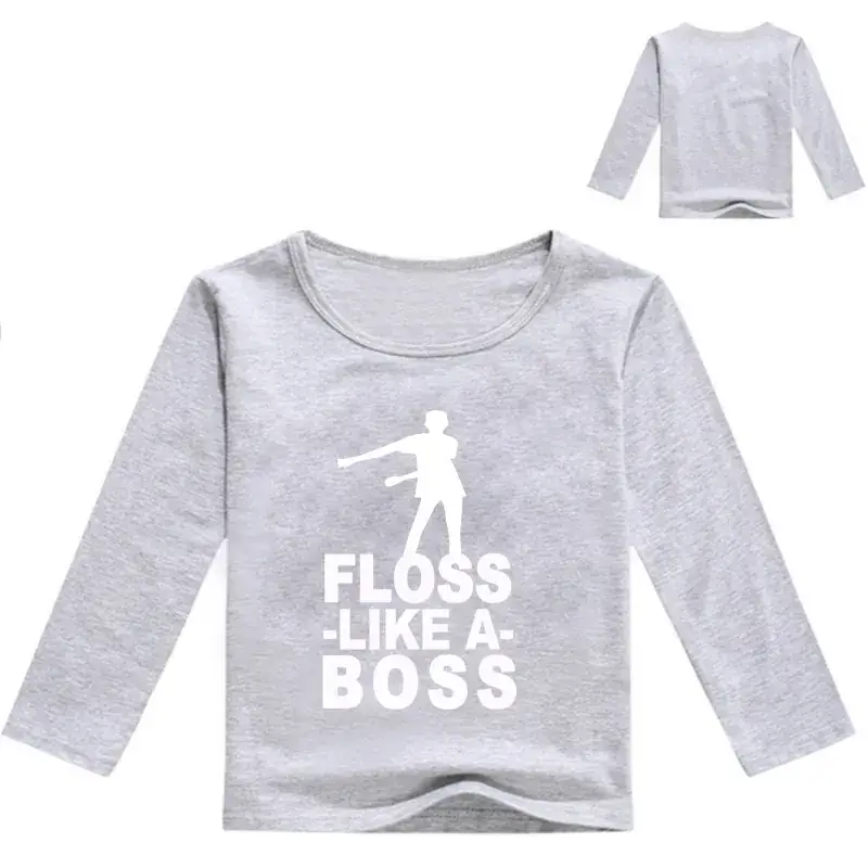White Printed Long Sleeve T-Shirt for Kids with Graphic Design - Image 5