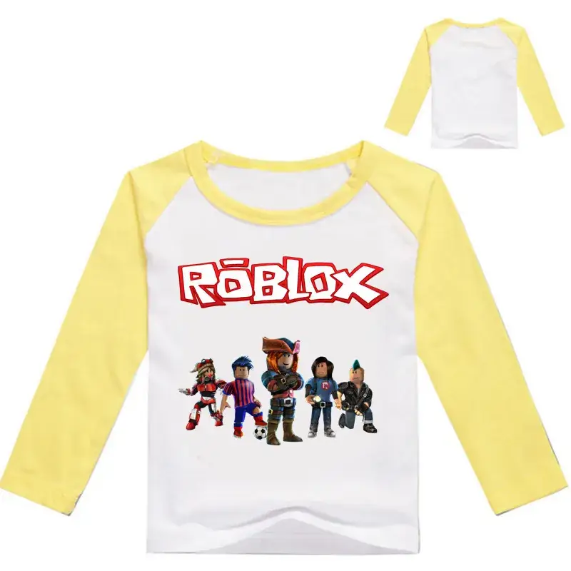 Roblox Kids T-Shirt Yellow White Long Sleeve