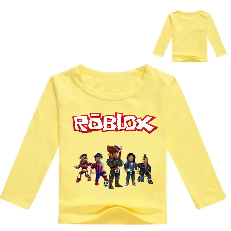Roblox Kids T-Shirt Yellow White Long Sleeve
