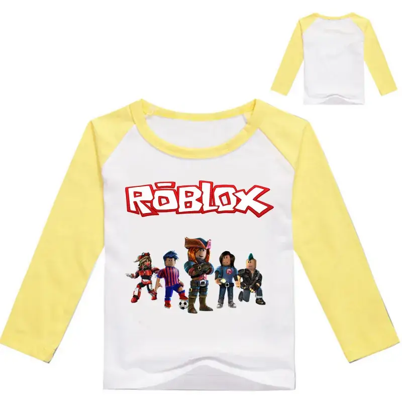 Roblox Kids T-Shirt Yellow White Long Sleeve