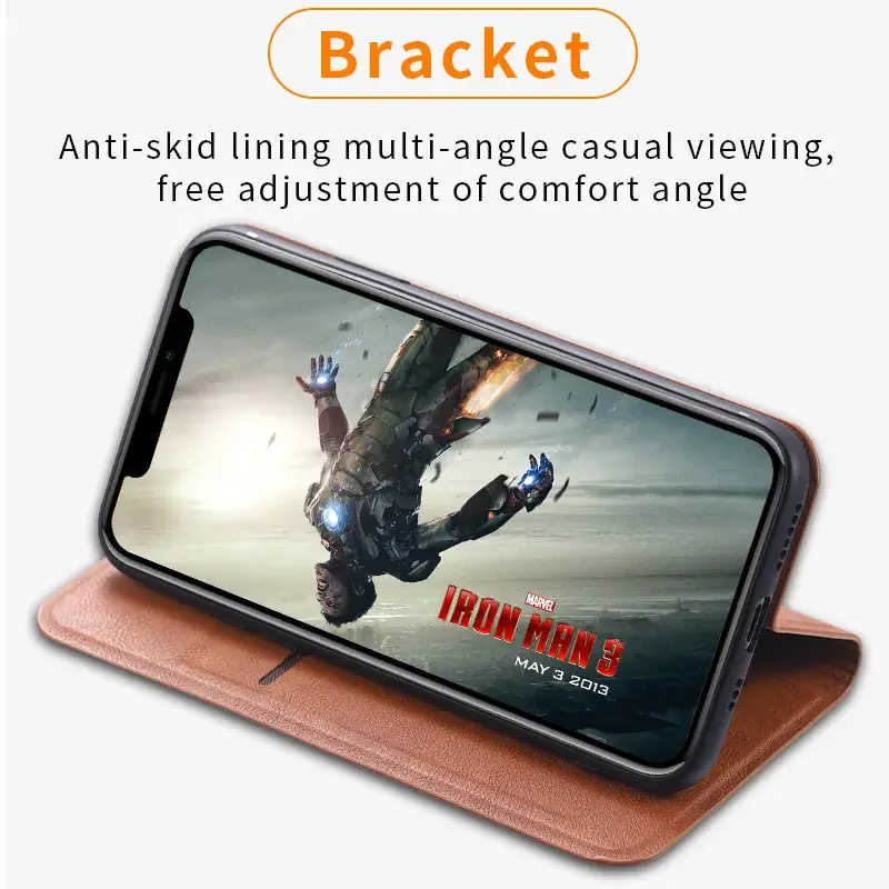 Flip Leather Phone Case for Apple iPhone 15 Pro