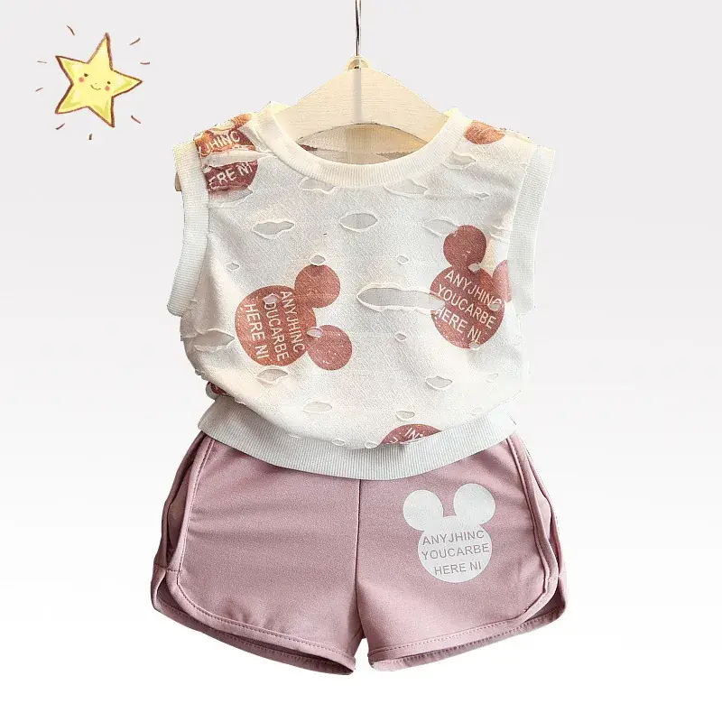 Korean Style Sleeveless Shorts Set for Girls 2020 - Image 3