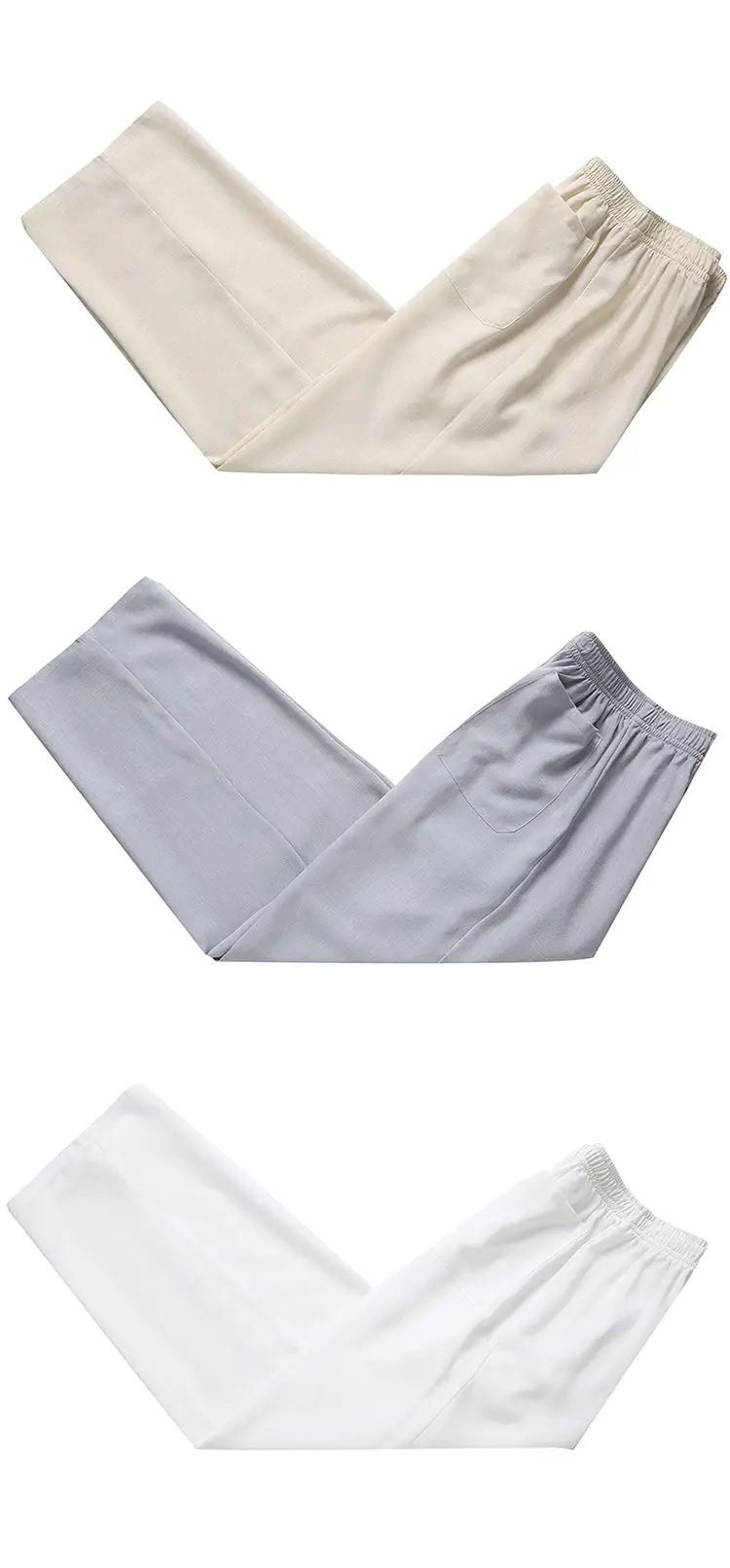 White Chinese Style Short-Sleeved Tang Suit for Men — feature 14