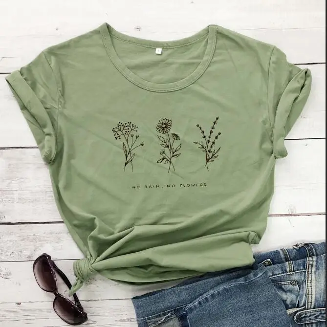 Black Floral Graphic T-Shirt for Men Women Streetwear - Image 9