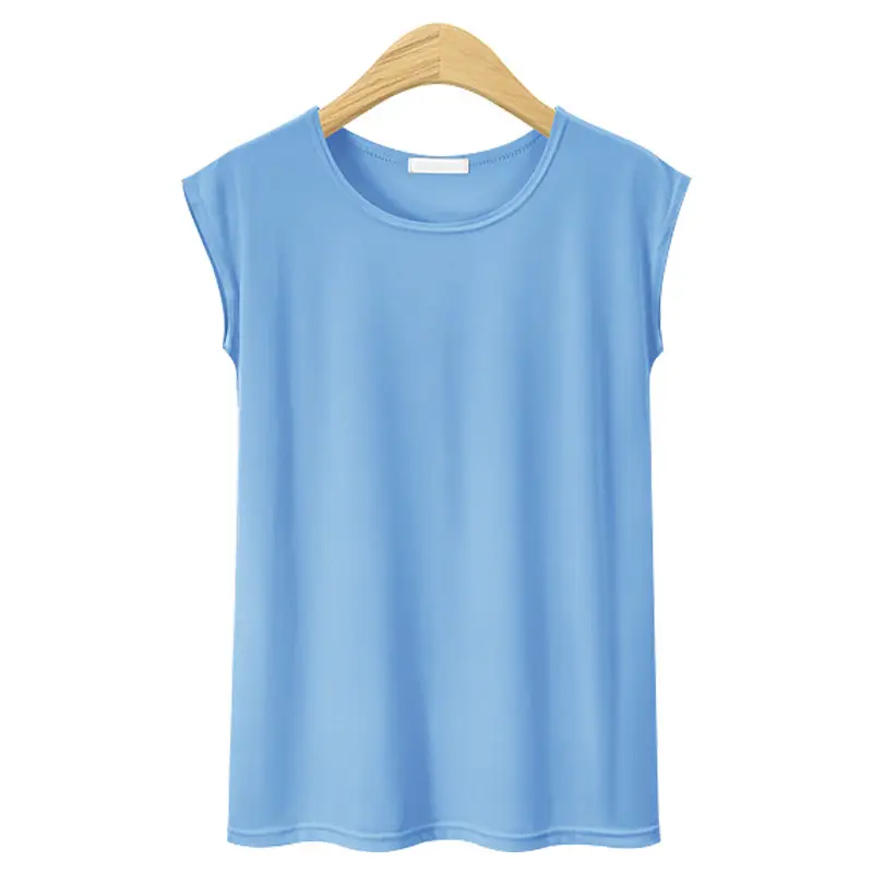 Pink Sleeveless Crewneck T-Shirt Plus Size - Image 8