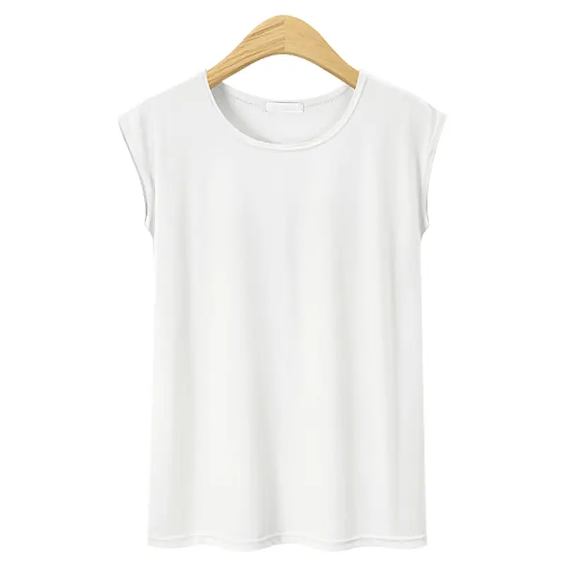 Pink Sleeveless Crewneck T-Shirt Plus Size - Image 4