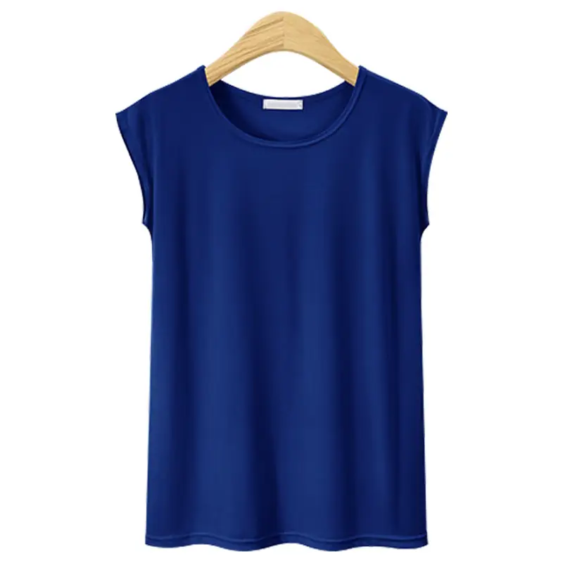 Pink Sleeveless Crewneck T-Shirt Plus Size - Image 6