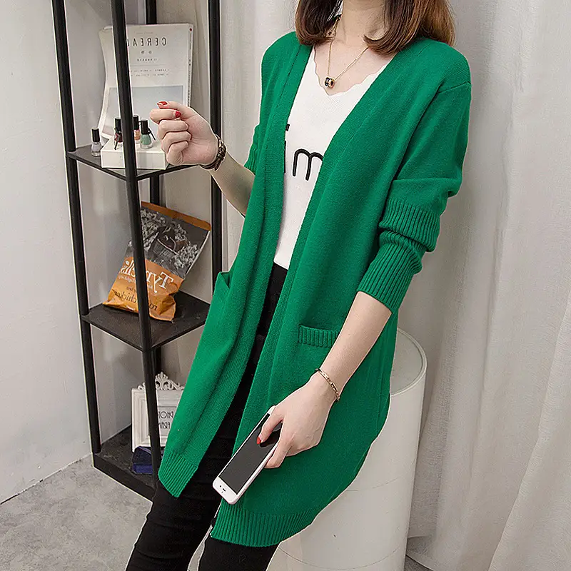 Women's Mid-Length Knitted Cardigan 2021 New - Image 13