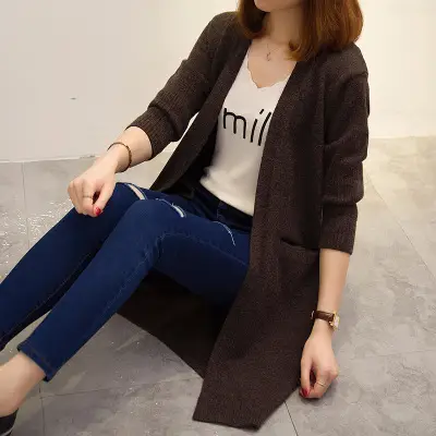 Women's Mid-Length Knitted Cardigan 2021 New - Image 15