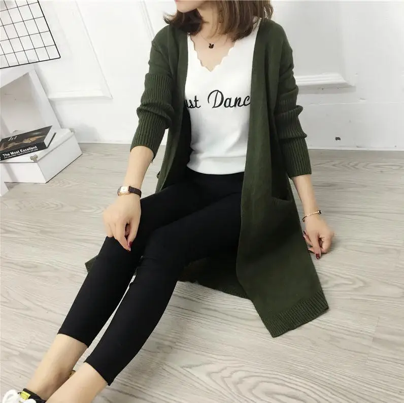 Women's Mid-Length Knitted Cardigan 2021 New - Image 10