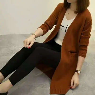 Women's Mid-Length Knitted Cardigan 2021 New - Image 8