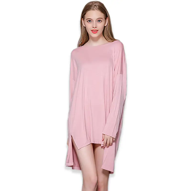 Women's New Modal Long Sleeve Nightdress Plus Size Spring Summer Wear - Image 10