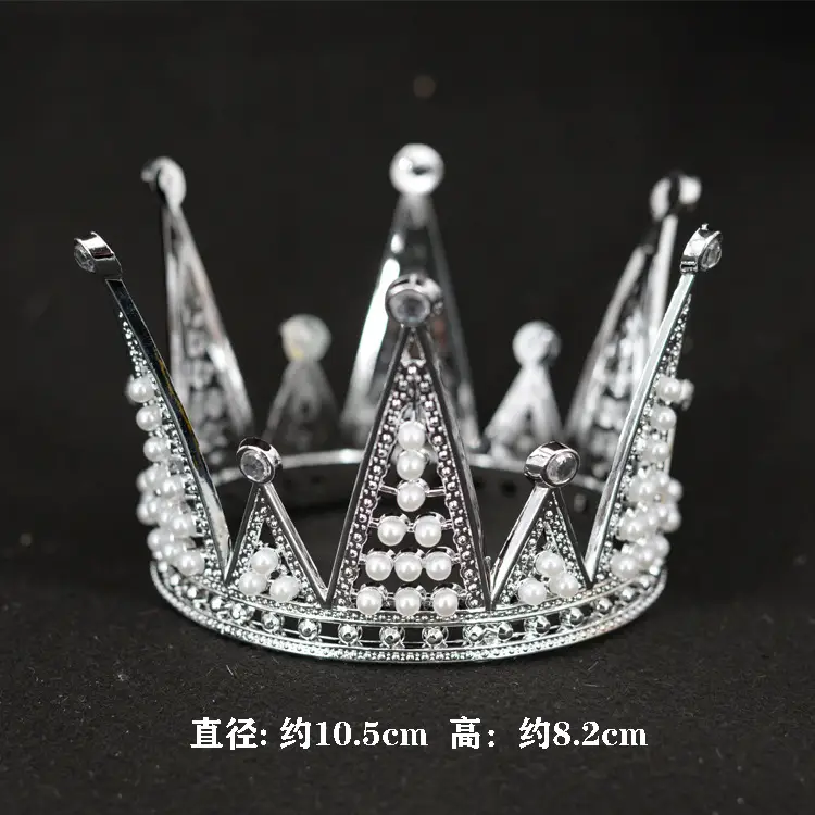 Gold Pearl Crown Bridal Headband for Women - Image 3