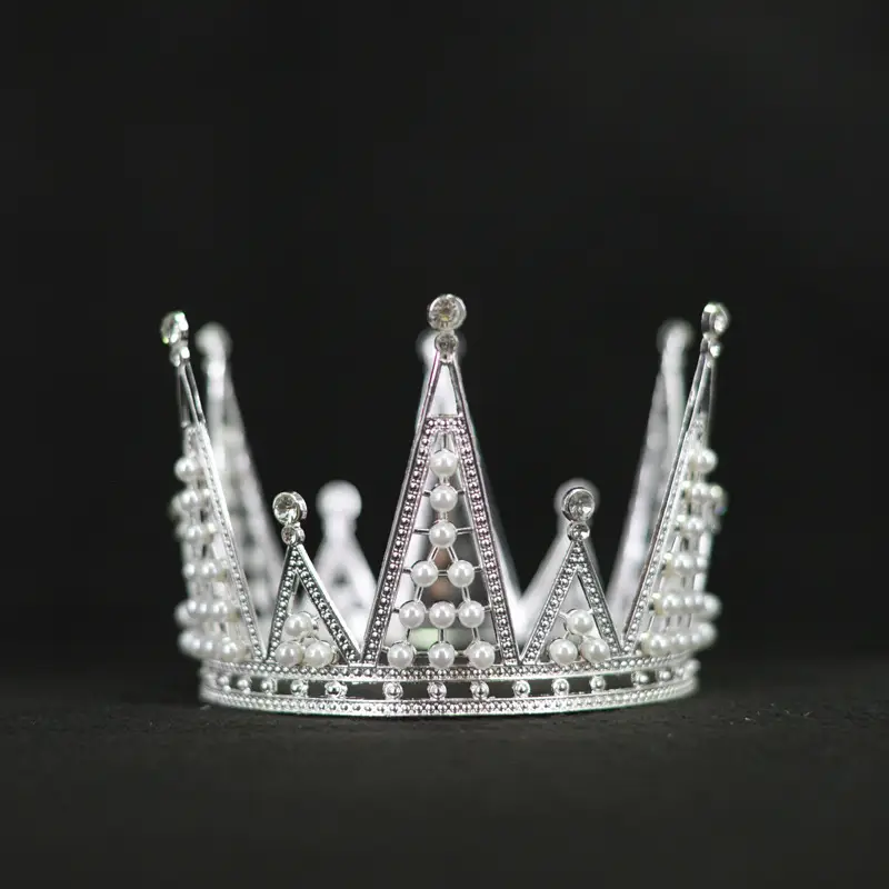 Gold Pearl Crown Bridal Headband for Women - Image 4