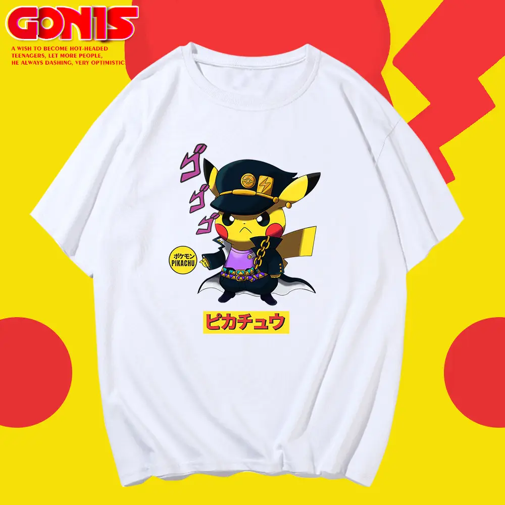 Y Short-sleeved Men's New Bikachu Police Trendy Brand Trendy Teenage Anime Detective Pikachu Loose T-shirt - Image 8