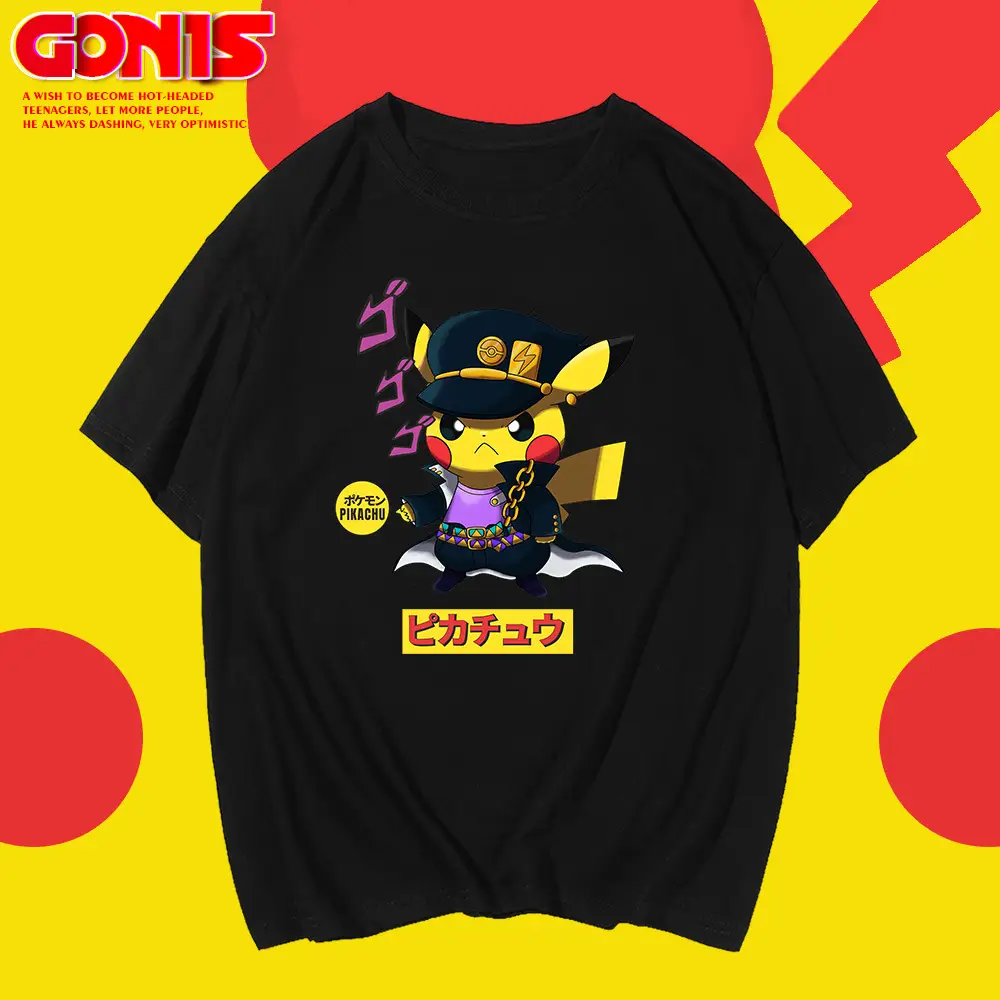 Y Short-sleeved Men's New Bikachu Police Trendy Brand Trendy Teenage Anime Detective Pikachu Loose T-shirt - Image 9
