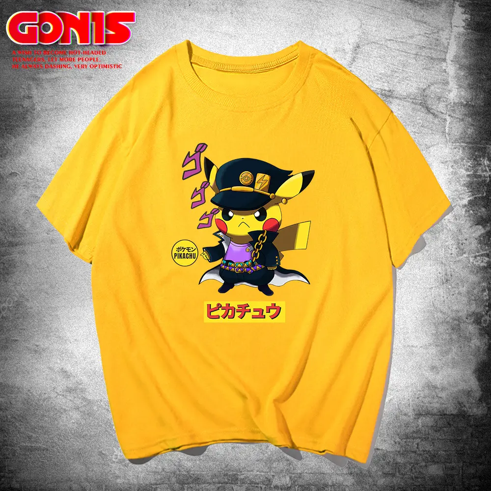 Y Short-sleeved Men's New Bikachu Police Trendy Brand Trendy Teenage Anime Detective Pikachu Loose T-shirt - Image 3