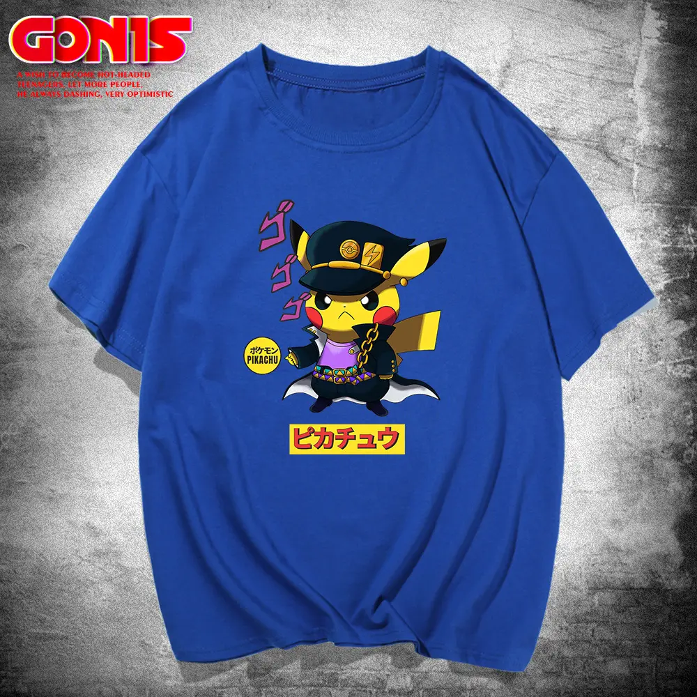 Y Short-sleeved Men's New Bikachu Police Trendy Brand Trendy Teenage Anime Detective Pikachu Loose T-shirt - Image 5