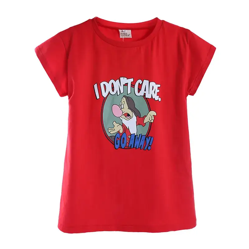 Girls Cartoon Bear T-Shirt White Short Sleeve Dropshipping - Image 2