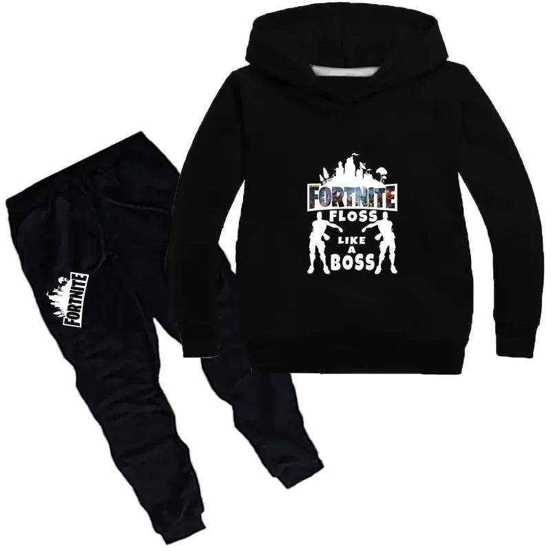 Pink Fortnite Hoodie & Black Pants Set for Boys - Image 7