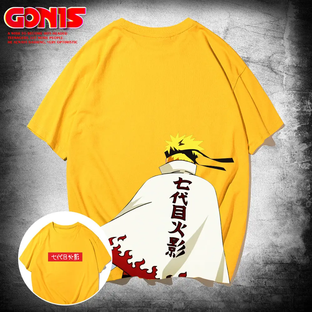 Men Anime Graphic T-Shirt Black Loose Summer - Image 3
