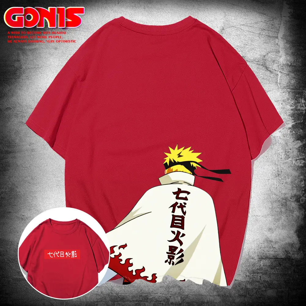 Men Anime Graphic T-Shirt Black Loose Summer - Image 4
