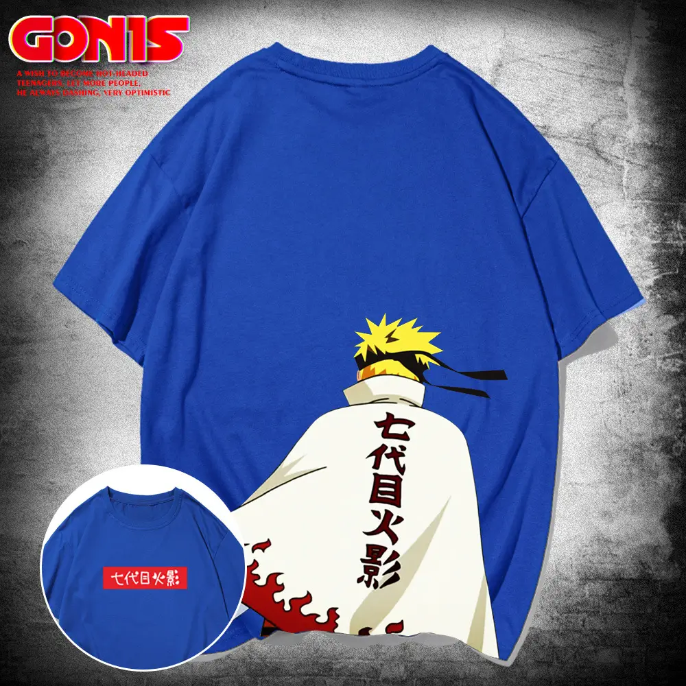 Men Anime Graphic T-Shirt Black Loose Summer - Image 5