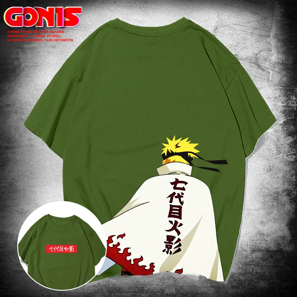 Men Anime Graphic T-Shirt Black Loose Summer - Image 6