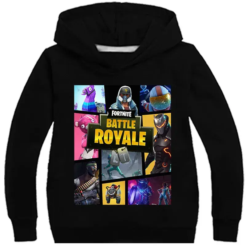 Black Fortnite Battle Royale Hoodie for Kids