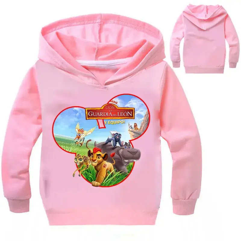 Pink Kids Hooded Hoodie with Disney Design