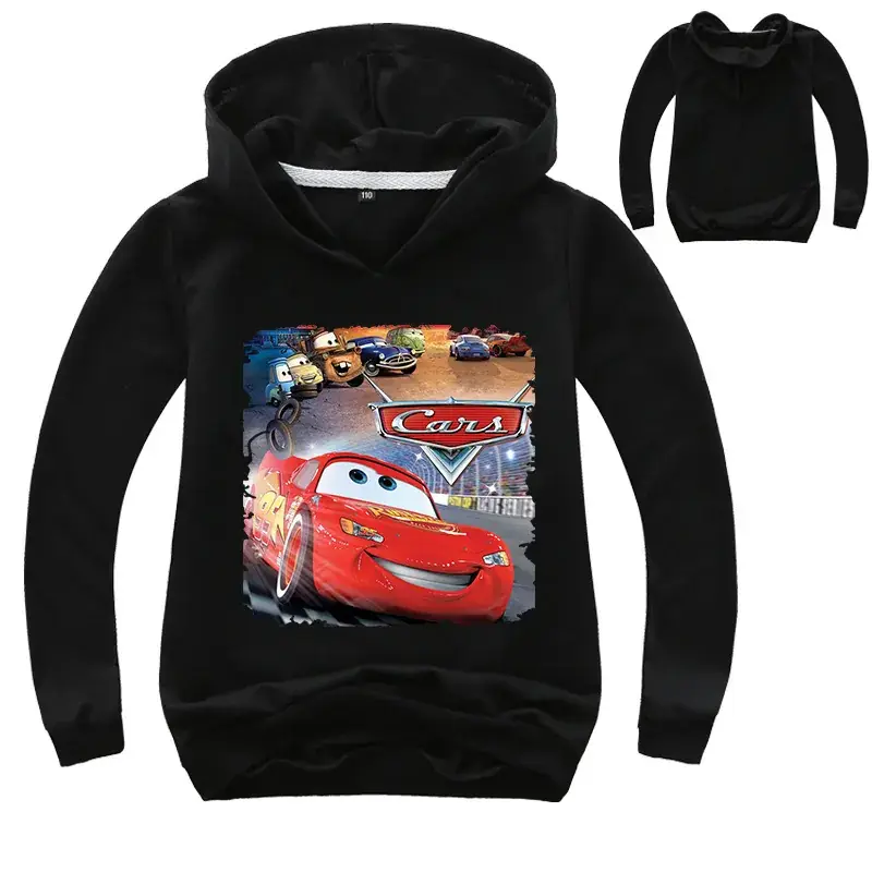Kids Pink Cars Hoodie Sweatshirt Long Sleeve Hoodie