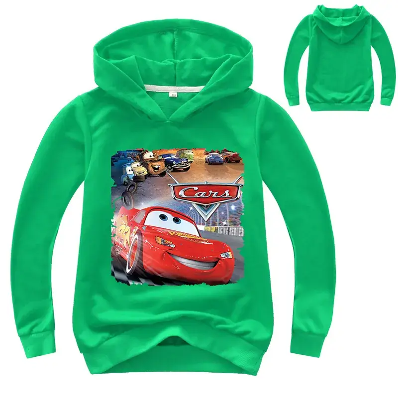 Kids Pink Cars Hoodie Sweatshirt Long Sleeve Hoodie