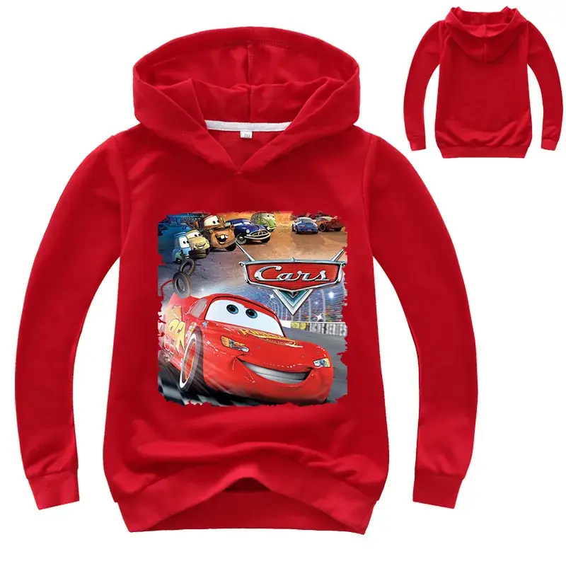 Kids Pink Cars Hoodie Sweatshirt Long Sleeve Hoodie