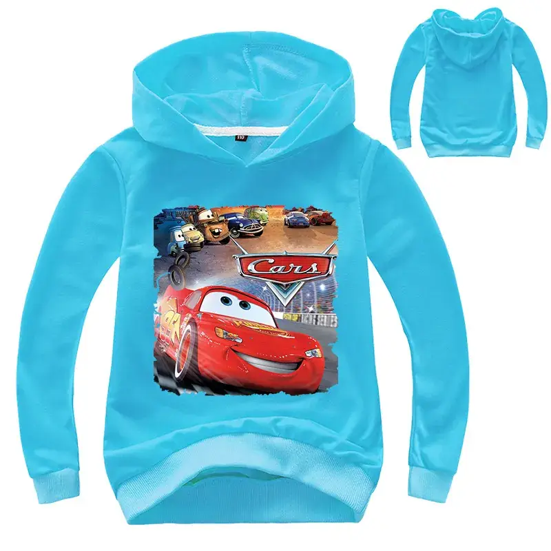 Kids Pink Cars Hoodie Sweatshirt Long Sleeve Hoodie