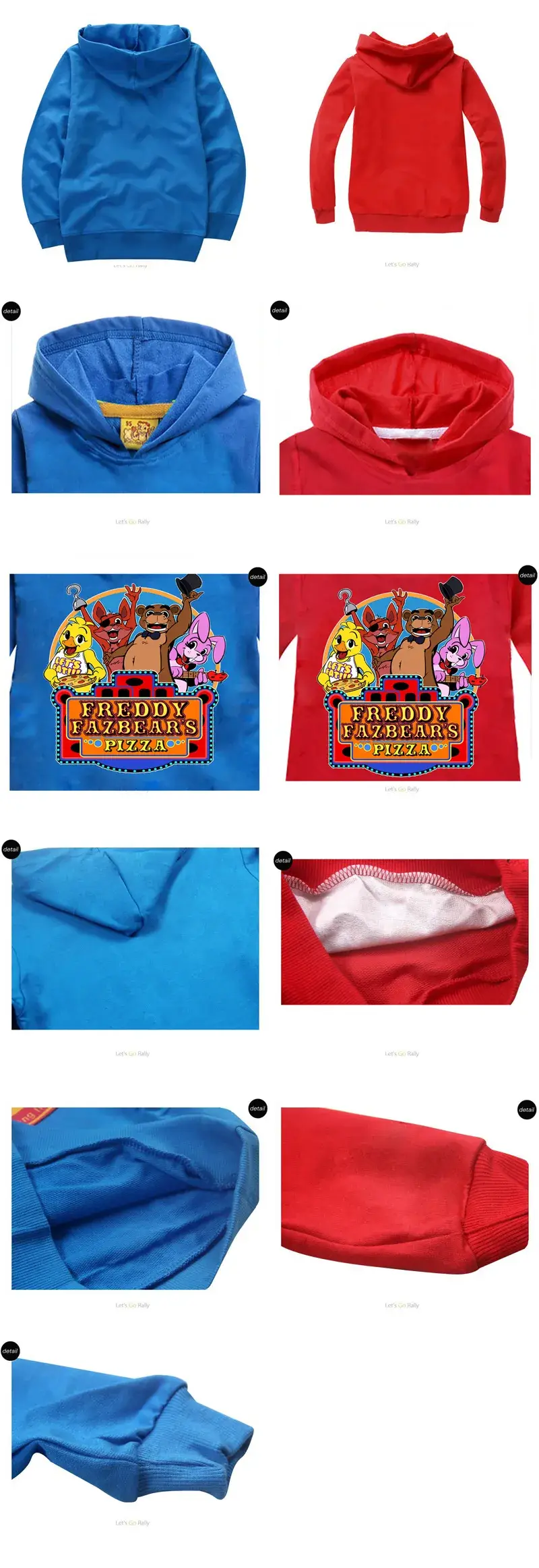 Red Anime Print Hoodie for Kids Girls — feature 8