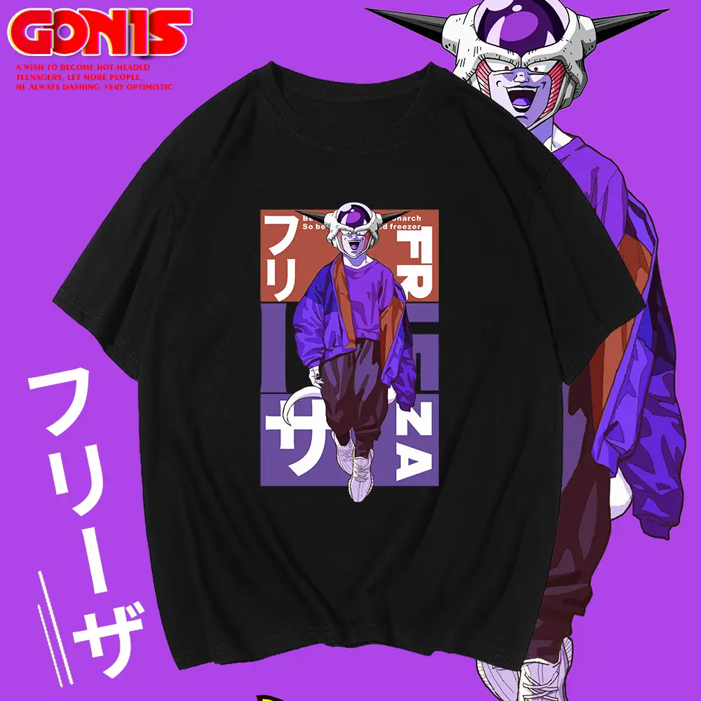 Men Dragon Ball Anime T-Shirt Black Frisa Design - Image 7