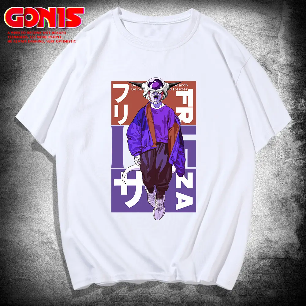 Men Dragon Ball Anime T-Shirt Black Frisa Design - Image 2