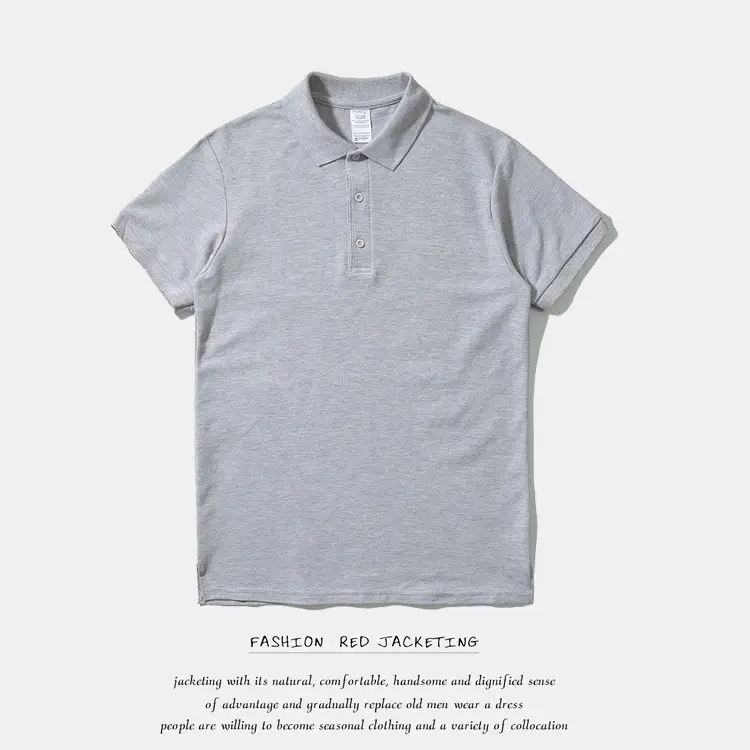 Men Grey Printed Polo T-Shirt Short Sleeve - Image 7