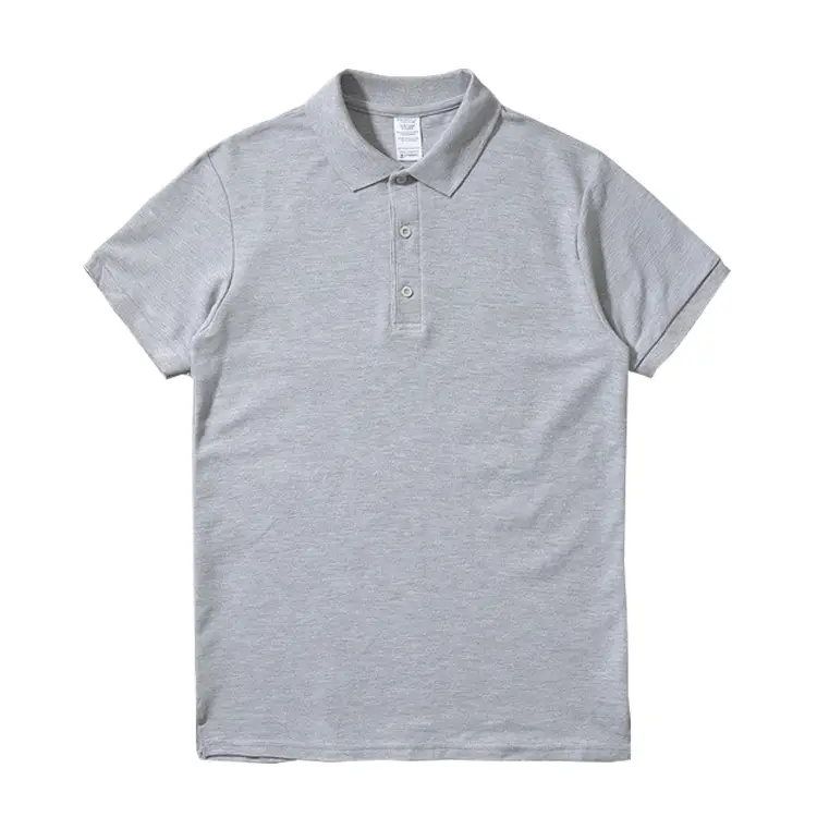 Men Grey Printed Polo T-Shirt Short Sleeve - Image 9