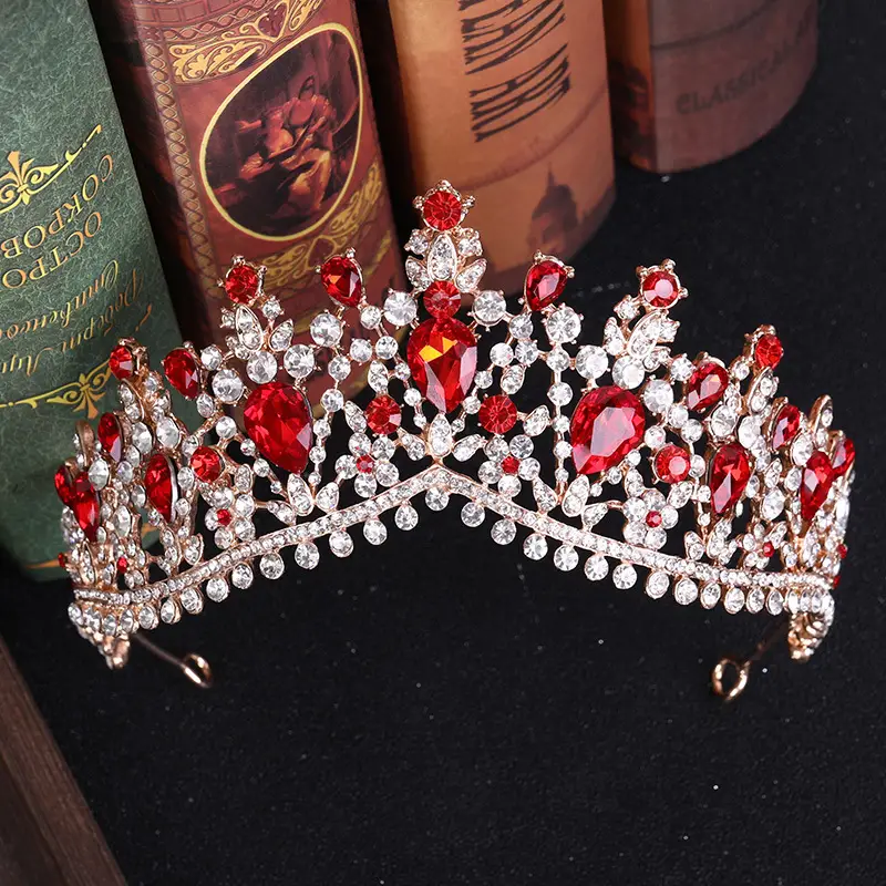 Crystal Crown Bridal Hair Accessories Large Baroque Design