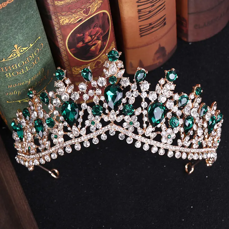 Crystal Crown Bridal Hair Accessories Large Baroque Design