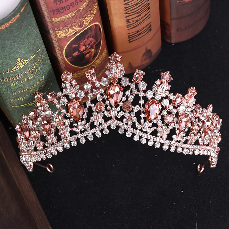 Crystal Crown Bridal Hair Accessories Large Baroque Design
