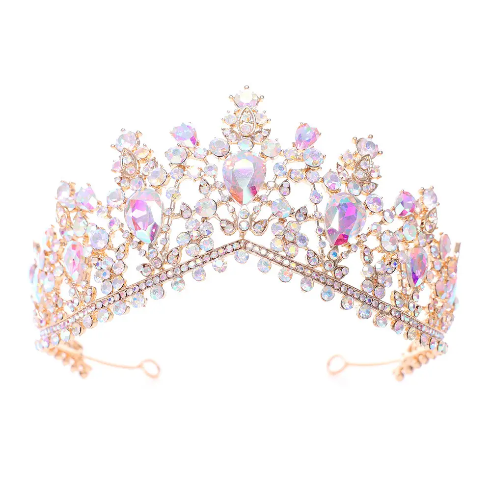 Crystal Crown Bridal Hair Accessories Large Baroque Design