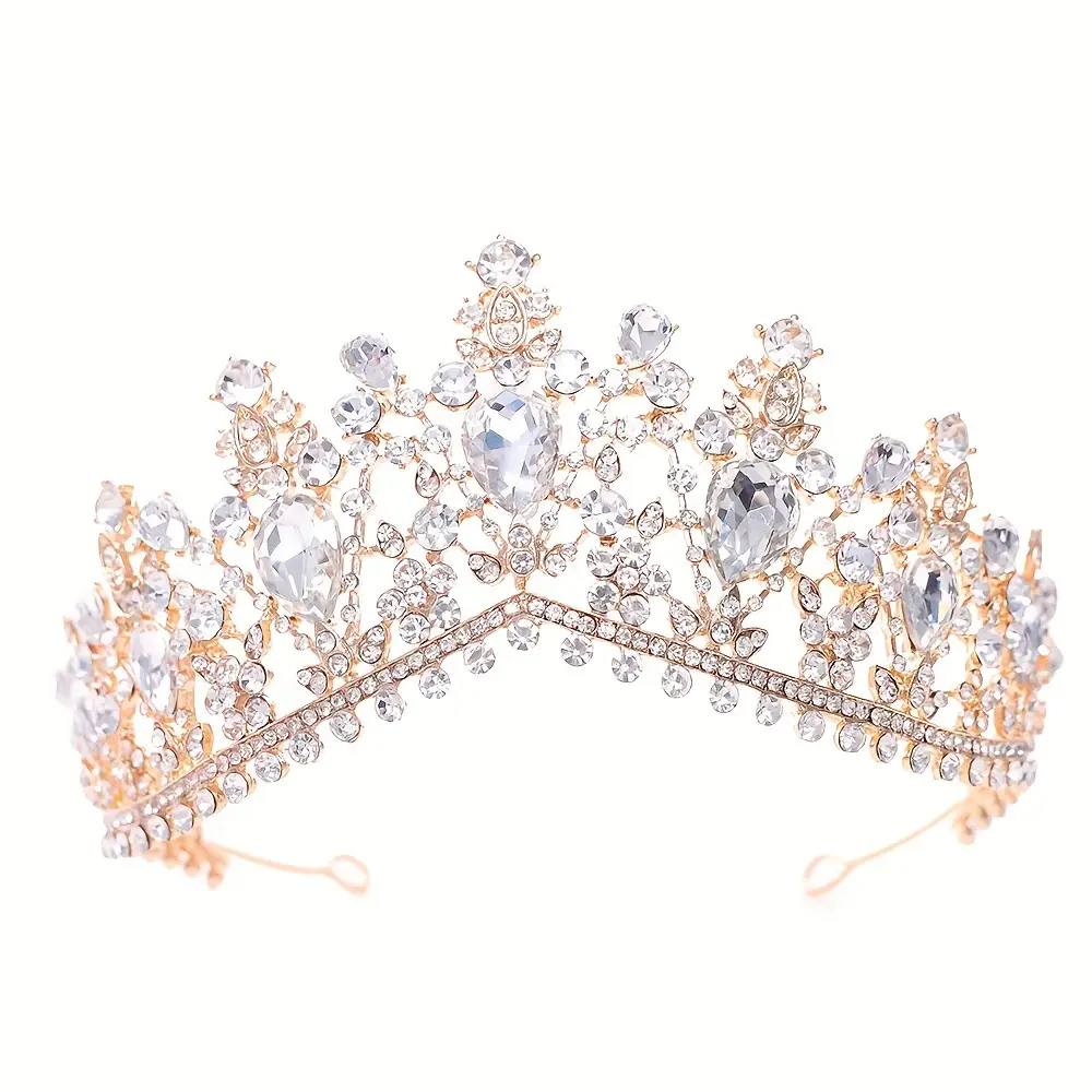 Crystal Crown Bridal Hair Accessories Large Baroque Design