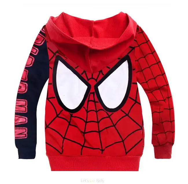Kids Spider-Man Zipper Coat Red Black Single Layer — feature 7